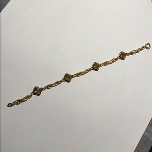 BRACELET G/F  VINTAGE YELLOW STONES